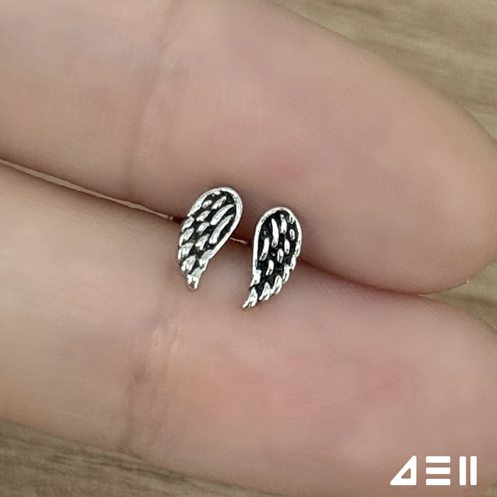 Cubic Zirconia - [サージカル]アンティーク風 ウィング ピアス 16G 羽根モチーフ 軟骨ピアス サージカル 女性 誕生日プレゼント 女友達 ギフト 金属アレルギー 対応