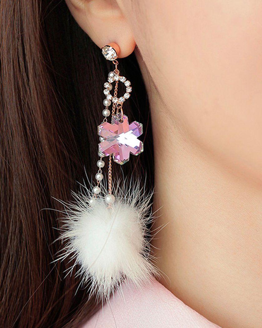 Rakuten - メルニンクリスタルファーロンピアス