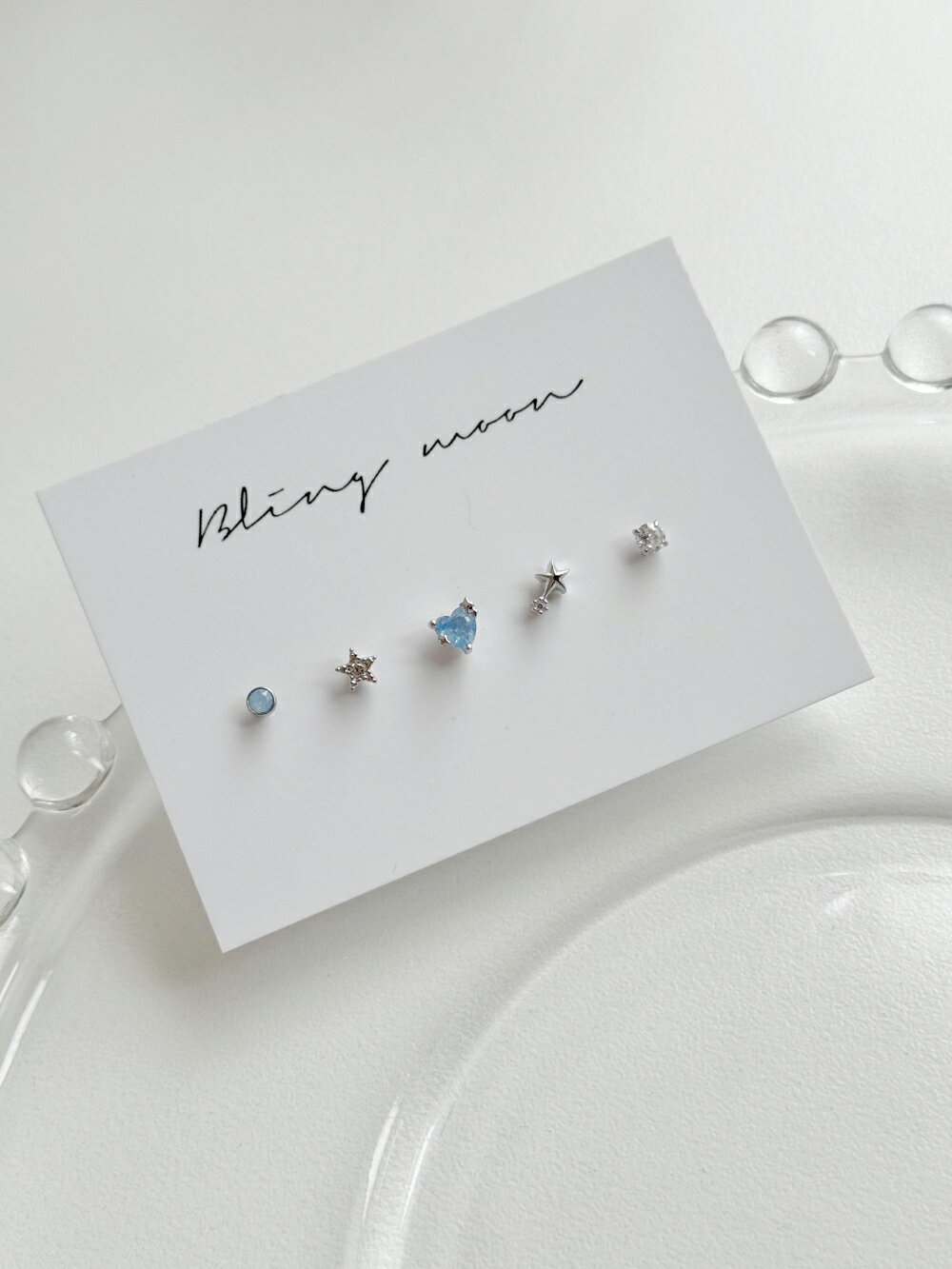 [5set]ブルーハートトゥインクル 16G / ミニシンプル星キュービックデイリー ボディピアス キャッチ ピアッシング 軟骨ピアス 16G サージカル 女性 誕生日プレゼント 女友達 ギフト 金属アレルギー 対応