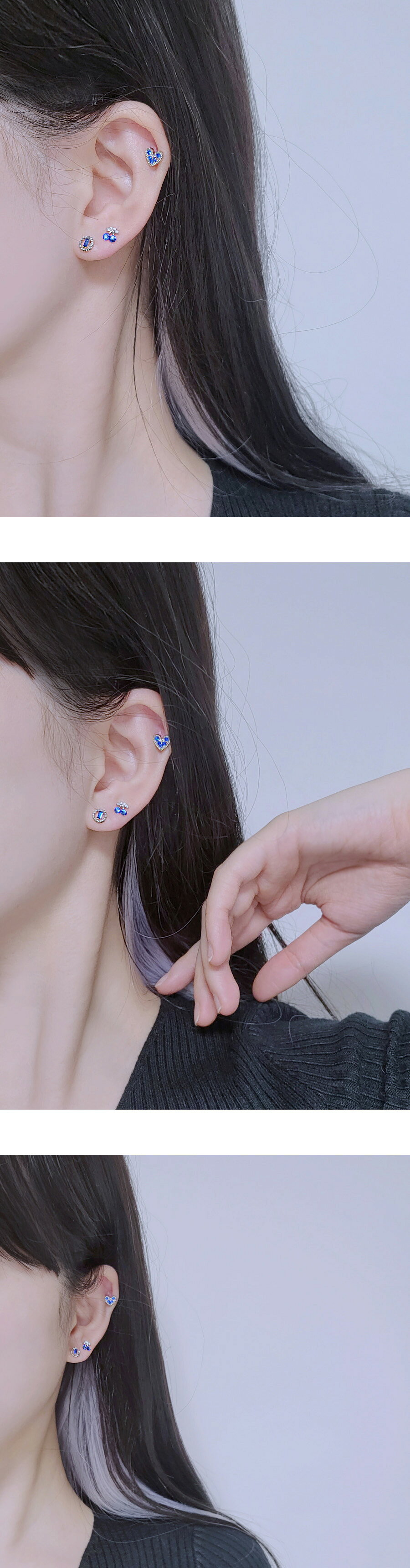 [サージカル]ブルーチェリーキュービック 16G ボディピアス キャッチ ピアッシング 軟骨ピアス 16G サージカル 女性 誕生日プレゼント 女友達 ギフト 金属アレルギー 対応