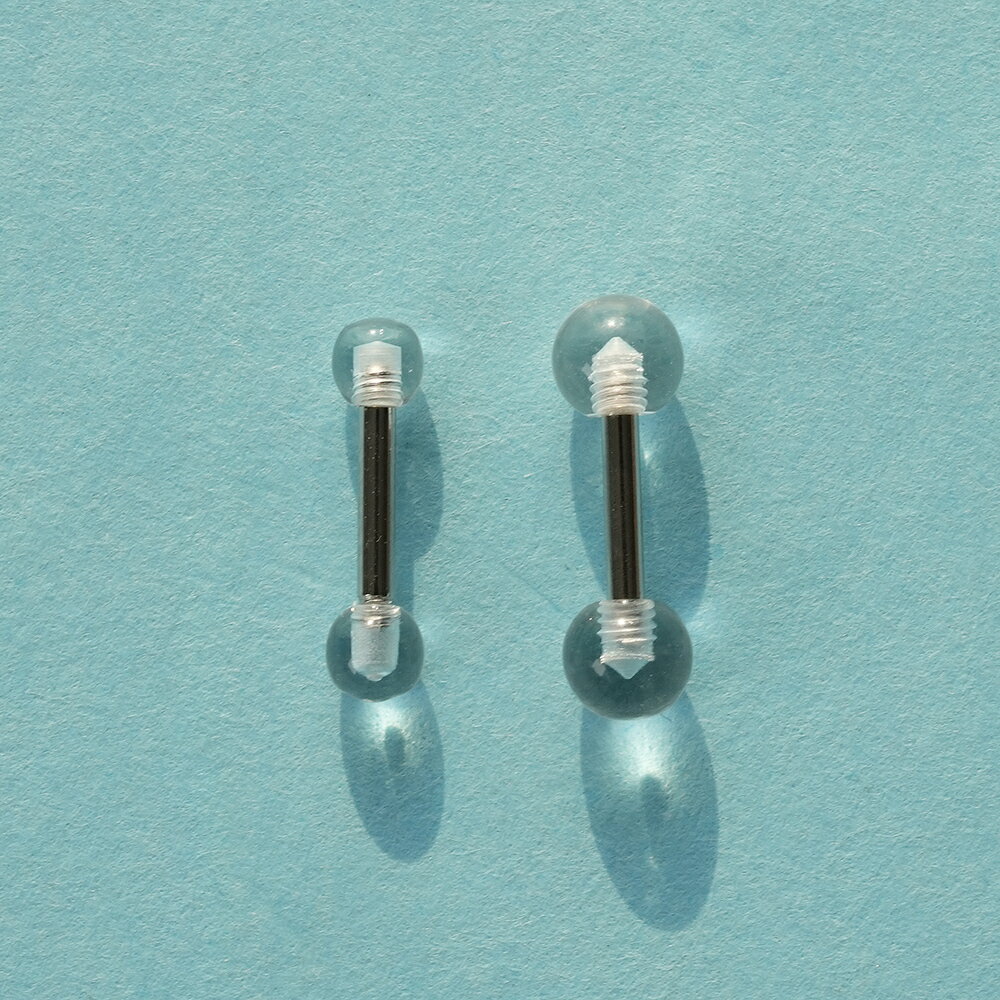 [サージカル]透明 ボール ピアッシング (2Size) 16G ボディピアス キャッチ ピアッシング 軟骨ピアス 16G サージカル 女性 誕生日プレゼント 女友達 ギフト 金属アレルギー 対応