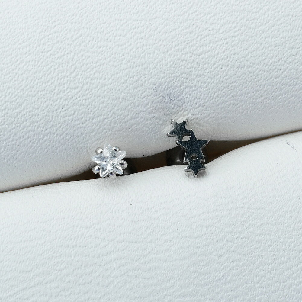 [サージカル]ミニ 星 スター (2Type) 16G ボディピアス キャッチ ピアッシング 軟骨ピアス サージカル 女性 誕生日プレゼント 女友達 ギフト 金属アレルギー 対応
