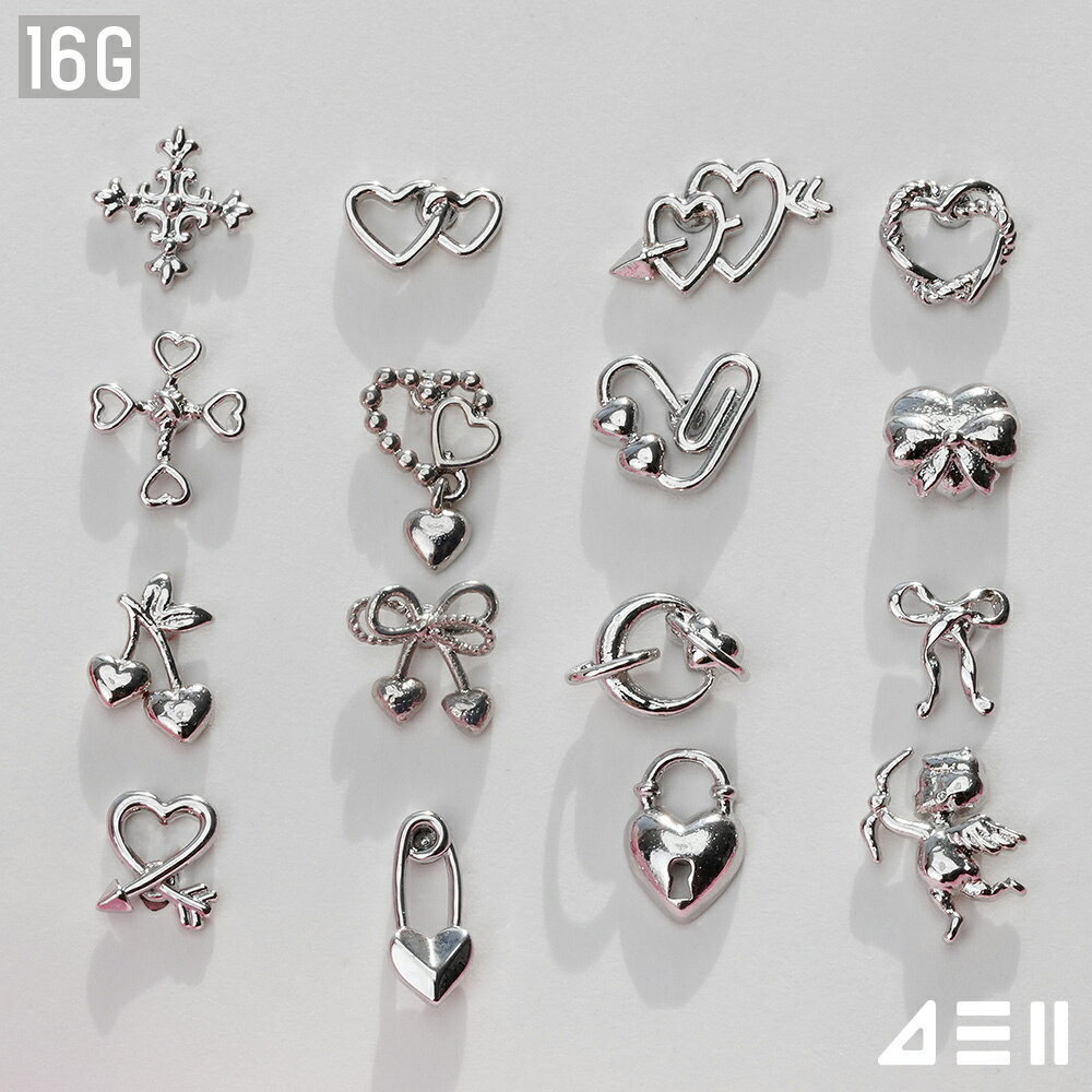 Tourmaline - [サージカル]ライン アイコン (16Type) 16G ボディピアス キャッチ ピアッシング 軟骨ピアス 16G サージカル 女性 誕生日プレゼント 女友達 ギフト 金属アレルギー 対応