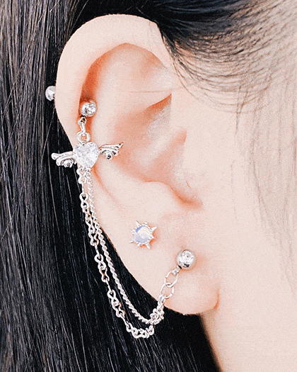 Rakuten - [4MiLi] 天使の声 (ピアス/ボディピアス キャッチ ピアッシング 軟骨ピアス 16G)