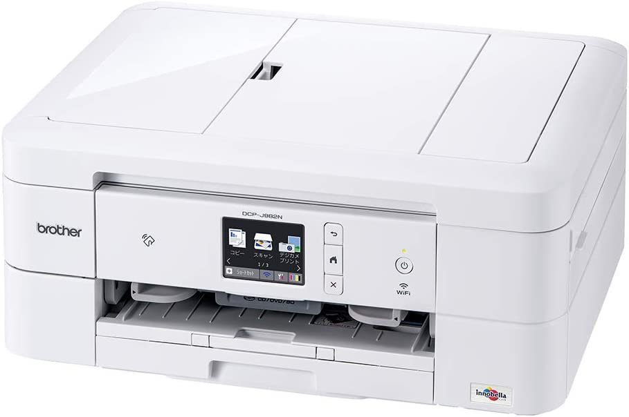 【中古】(旧モデル) ブラザー A4インクジェット複合機 DCP-J982N-W (白モデル/ADF/有線・無線LAN/手差しトレイ/両面印刷/レーベル印刷)