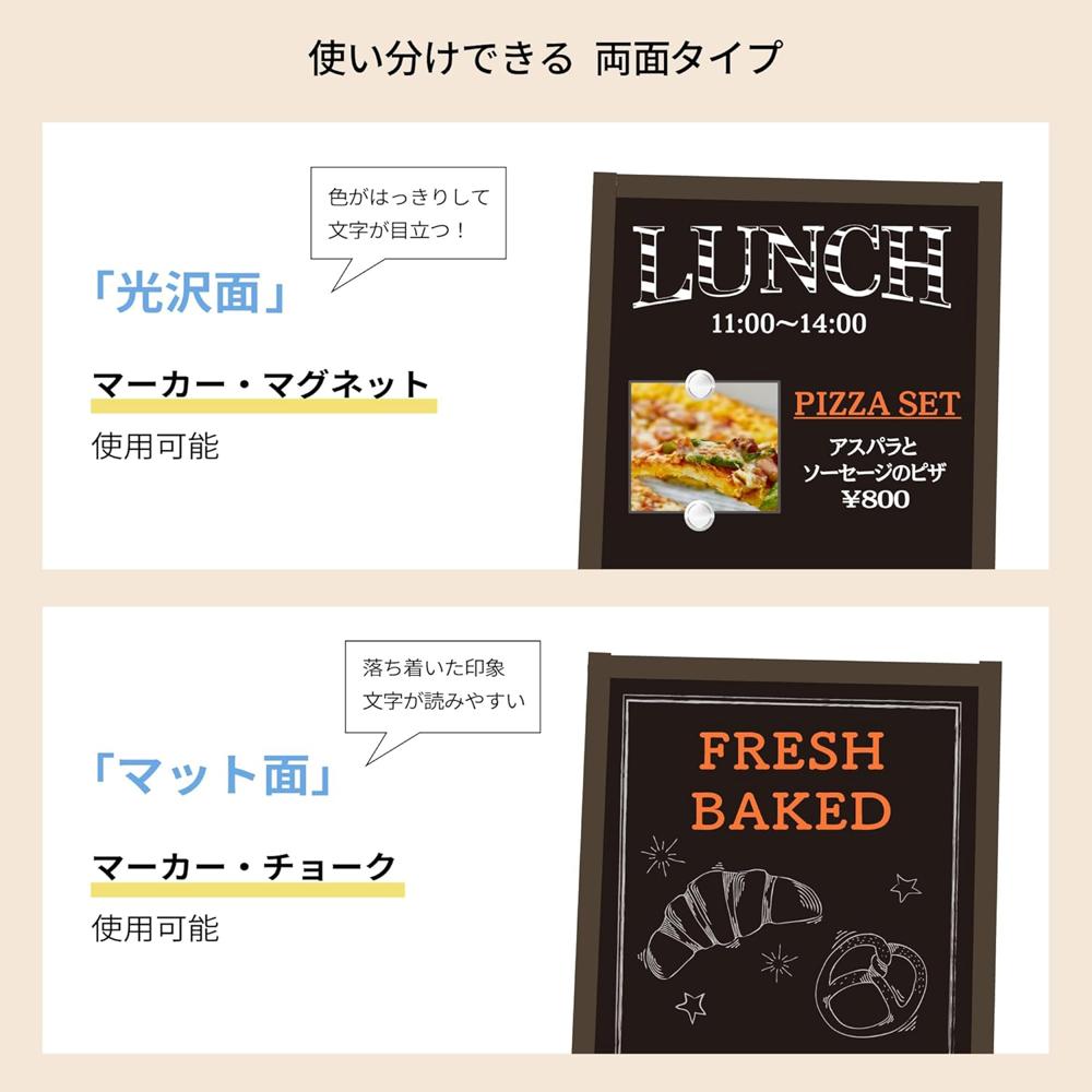 マラソン限定最大100円クーポン配布中 アスカ 転倒防止ボード 両面 M ブラックボード BB024 ペットボトルが置けて重しにできる チョーク&マーカー&マグネット 3