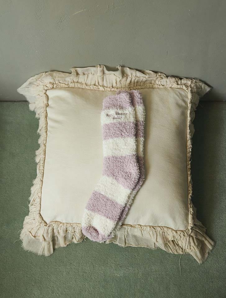 【閉店セール】12/3まで ロゴ入りもこもこルームソックス レディース 靴下 レッグウェア 【送料無料】ボア ショート ルームウエア もこもこ ゴム リボン ボトムス 楽ちん 3