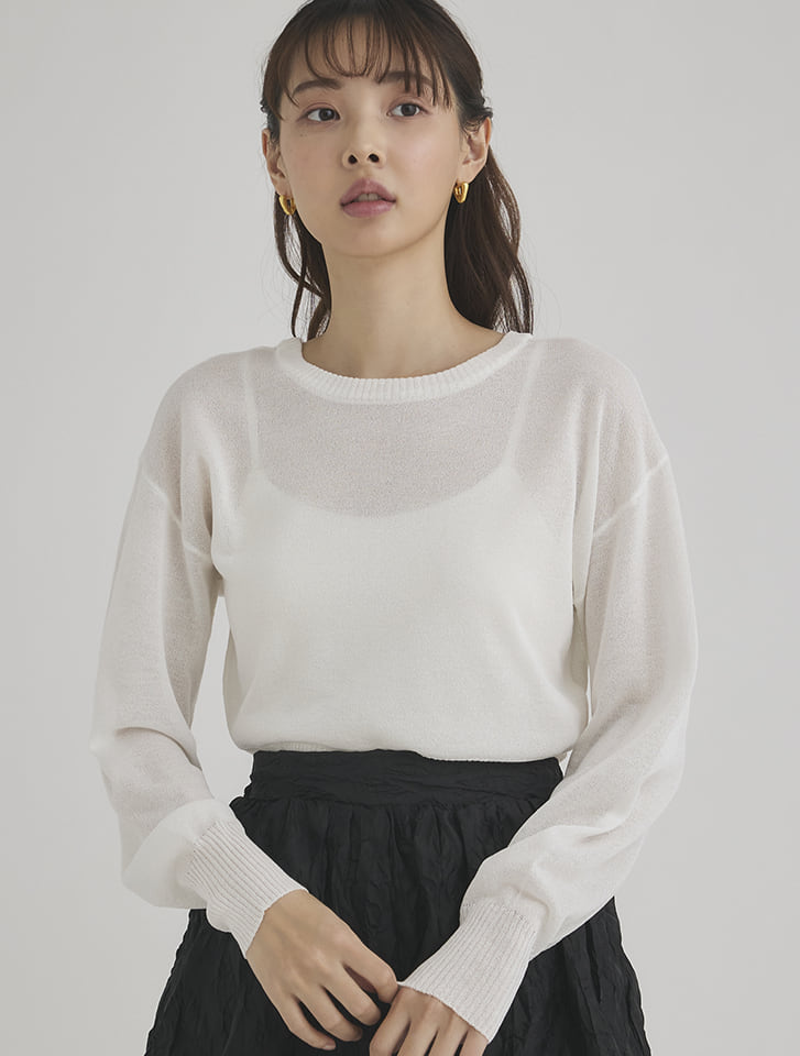 フィフス fifth 前後2wayシアーラメニット レディース トップス ニット セーター 透け感 ブラック ホワイト 20代 30代 40代【送料無料】のサムネイル