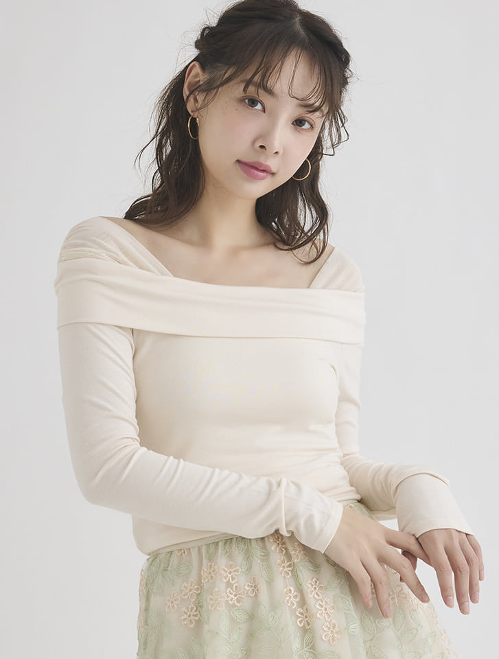 【閉店セール】12/3まで フィフス fifth オフショルチュールドッキングトップス レディース トップス Tシャツ カットソー フェミニン 20代 30代 40代【送料無料】のサムネイル