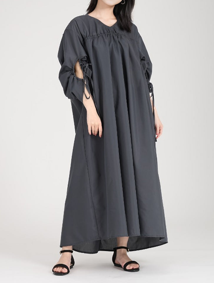 【閉店セール】12/3まで フィフス fifth シャーリングスリーブワンピース レディース ワンピース 袖リボン 細見えシルエット 20代 30代 40代【送料無料】のサムネイル