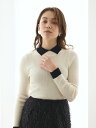 フィフス fifth Edit Sheen バイカラークラシカルニットトップス レディース トップス スタイリッシュデザイン ブラック アイボリー 20代 30代 40代【送料無料】(4)