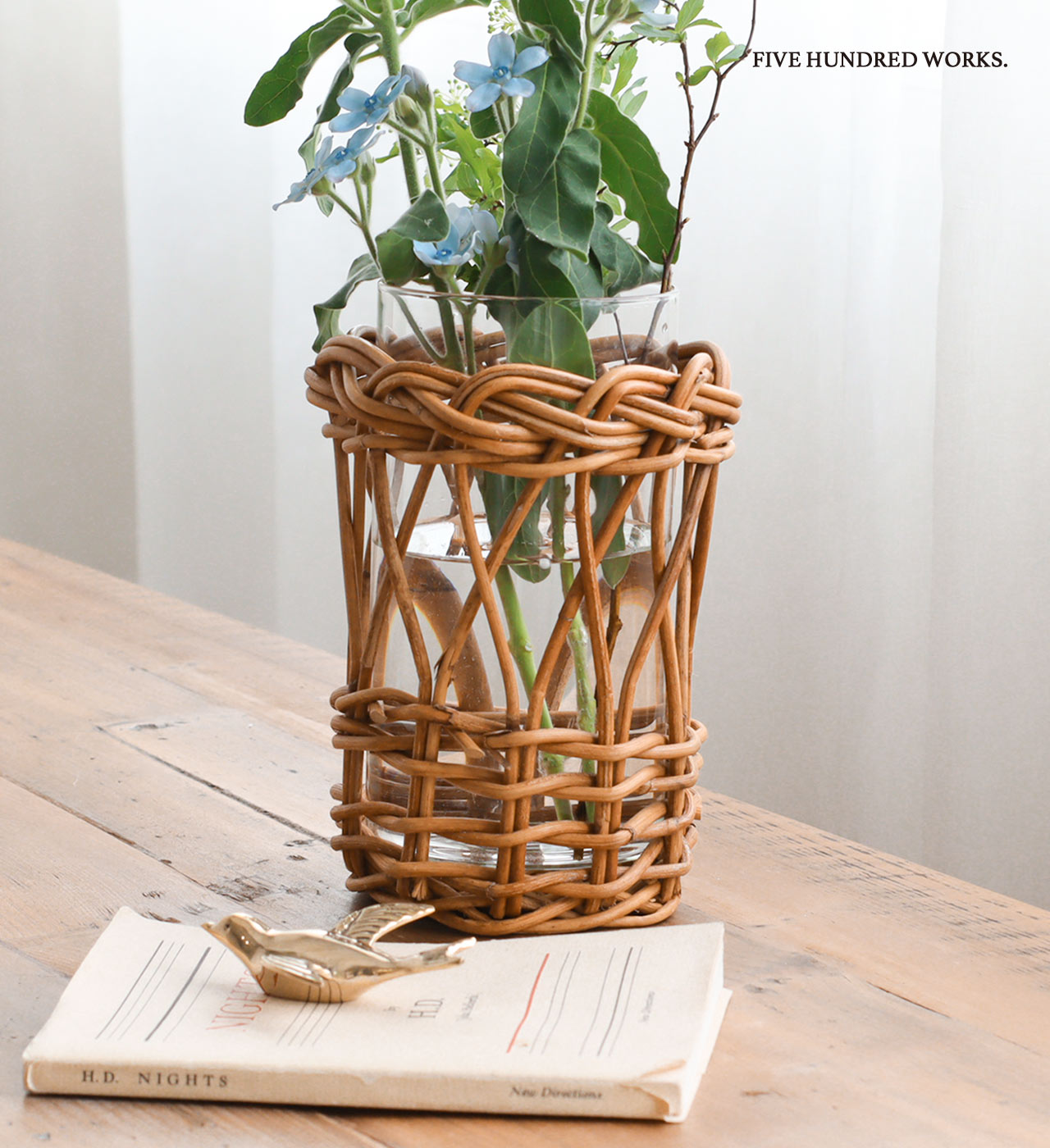【公式】アラログ ガラスフラワーベースB (THE AROROG)500WORKS.花瓶 かびん フラワーベース ベース 花器ラタン かご 籠 生花 ドライフラワー植物 インテリア シンプル 北欧 おしゃれ Creer/クレエ IGFのサムネイル