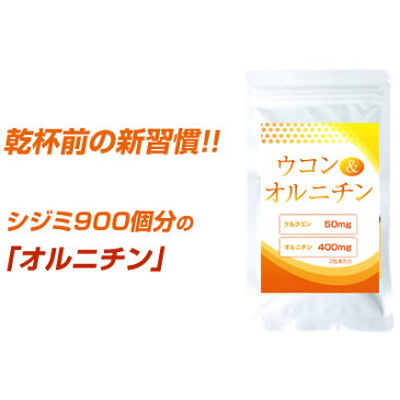 ウコン オルニチン サプリメント サプリ 【ウコン＆オルニチン 2個セット】 クルクミン 50mg しじみ 900個分の オルニチン を手軽に補えます! しじみ サプリ しじみ オルニチン L−オルニチン 【メール便 送料無料 】【10P03Dec16】