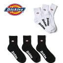 Dickies ディッキーズ 靴下 アンクル丈 3足セット ロゴ刺繍底パイル dic13