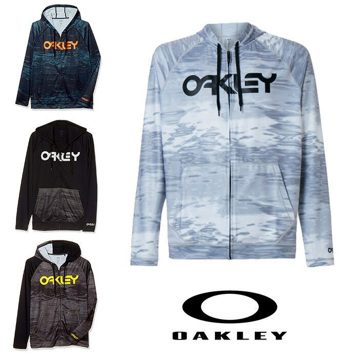 オークリー ラッシュ フーディー パーカー 長袖 UVカット 水着 海水浴 ホワイトプリント OAKLEY RASH 大きめ　oa323