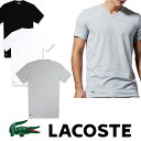 【LACOSTE】 ラコステ メンズ ワンポイント Vネック Tシャツ男性用 ホワイト グレー ブラック US正規希少性高い 高級スピマコットン100 la21