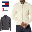 トミー TOMMY HILFIGER メンズ 3/4ジップ モックネック コットンセーター t601