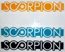 【SCORPION】スコーピオン ロゴカッティングステッカー シール オレンジ/ブルー/ブラック/ホワイト 約24cm×4.5cm 【正規品】