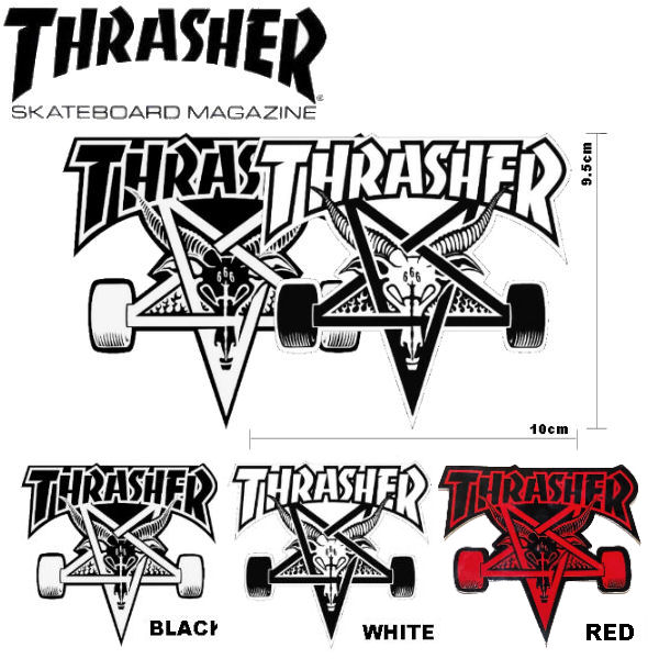 【THRASHER】スラッシャー SKATE GOAT DIE CUT Sticker ステッカー スケートボード スケボー シール 10.0cm×9.5cm 2カラー【あす楽対応】