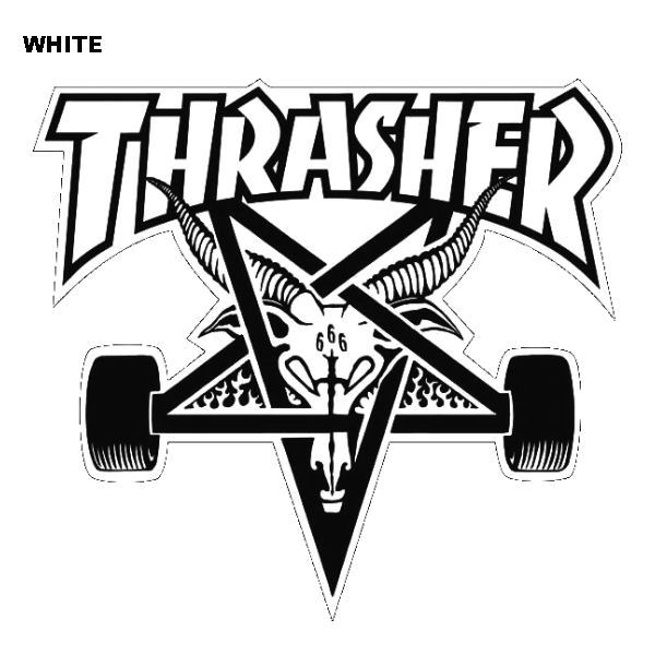 ��THRASHER�ۥ���å��㡼 SKATE GOAT DIE CUT Sticker ���ƥå��� �������ȥܡ��� �����ܡ� ������ 10.0cm��9.5cm 2���顼