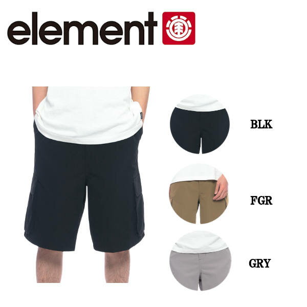 【ELEMENT】エレメント メンズ SHOD SHORTS CA_05 ウォークパンツ/ショートパンツ 半ズボン スケボー M/L/XL 3カラー【正規品】【あす楽対応】
