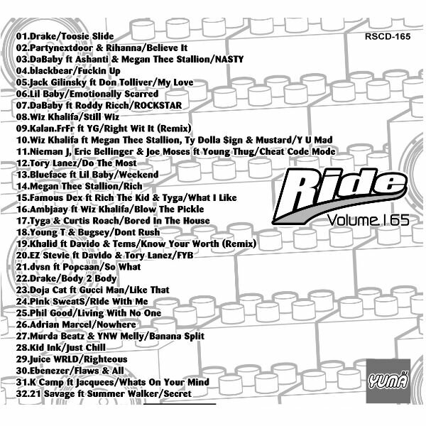 【DJ YUMA】RIDE Volume.165 HIP HOP R&B MIX CD ヒップホップ クラブ アルバム ヒット曲 音楽 ミュージック ドライブ フェス パーティー【正規品】