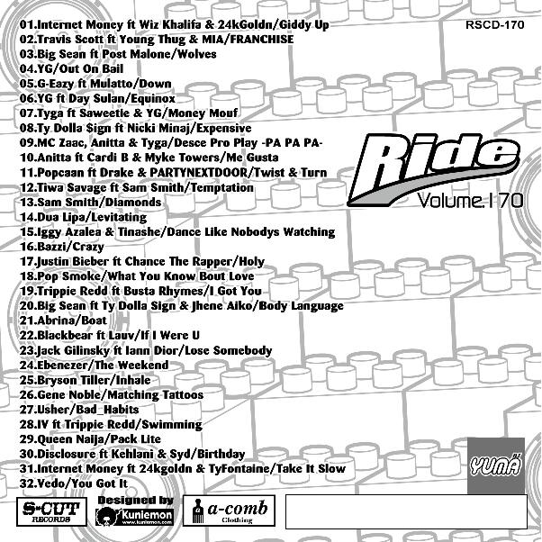 【DJ YUMA】RIDE Volume.170 HIP HOP R&B MIX CD ヒップホップ クラブ アルバム ヒット曲 音楽 ミュージック ドライブ フェス パーティー【正規品】