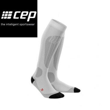 【CEP】シーイーピー 薄くて暖かい遠赤外線素材 progressive+ Ski Thermo Socks White/Silver/サイズIII-V/メンズスキー スノーボード スポーツ サーモソックス 靴下/厚手タイプ スキー