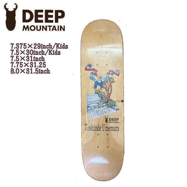 商品仕様 サイズ 7.375×29 7.5×30 7.5×31 7.75×31.25 8.0×31.5 素材 無垢　天然素材　HAND IN JAPAN カラー 梅村敏秀プロシグネイチャーモデル デザインbySINNER 商品詳細 梅村敏秀プロのイメージをSINNER（デザイナー）が、デザイン。 深山（ミヤマ）に生息する植物、生物には 昔から人を魅了する神秘性・希少性があります。 そのイメージをもとに良い品質を求める スケートアイテムを中心に展開するスケートブランドです。 良質なメイプルにこだわったHANDINJAPANのデッキをぜひご利用ください。