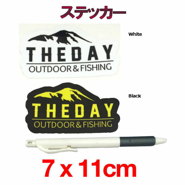 【THE DAY】ザ デイ ステッカー アウトドアフィッシング 魚釣り バス 7×11cm