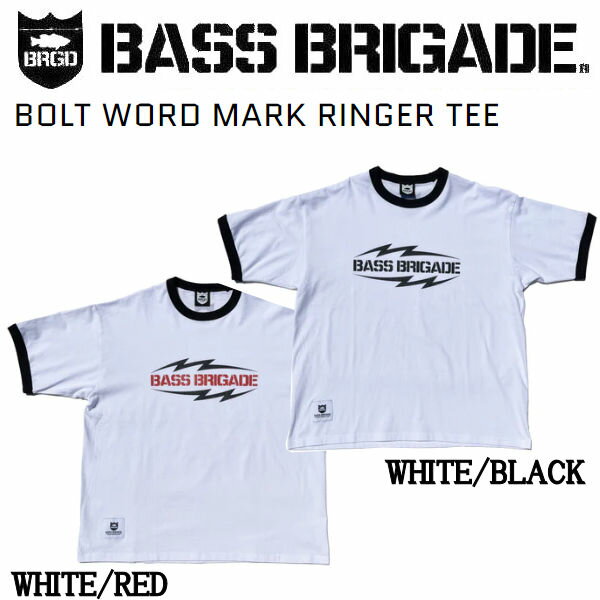 楽天surf＆snow 54TIDE【BASS BRIGADE】バスブリゲード 2022春夏 BOLT WORD MARK RINGER TEE メンズ Tシャツ 半袖 アウトドア フィッシング トップス M/L/XL 2カラー【あす楽対応】