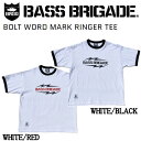 【BASS BRIGADE】バスブリゲード 2022春夏 BOLT WORD MARK RINGER TEE メンズ Tシャツ 半袖 アウトドア フィッシング トップス M/L/XL 2カラー【あす楽対応】