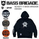 ショット 洋服 メンズ 【BASS BRIGADE】バスブリゲード 2022秋冬 SCHOTT X BASS BRIGADE HOODIE メンズ パーカー プルオーバー アウトドア フィッシング トップス M/L/XL/XXL 3カラー【あす楽対応】