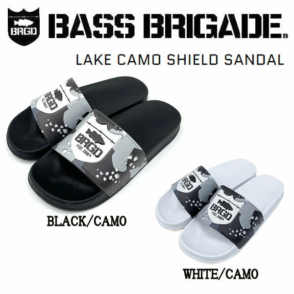 【BASS BRIGADE】バスブリゲード 2021春夏 LAKE CAMO SHIELD SANDAL メンズ シャワーサンダル スリッパ 内履き アウトドア フィッシング 釣り 2カラー 26/27/28【あす楽対応】