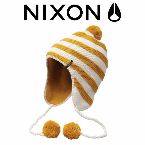 【nix-nc1680-406】日本正規品【NIXON】ニクソン/ON THE RUN BEANIE レディースビーニー ニット帽 帽子/MUSTARD/