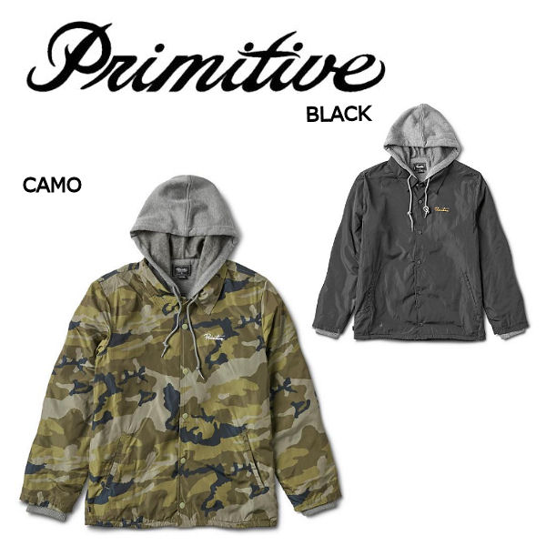 【Primitive】プリミティブ 2018秋 FALL AUTUMN TWO-FER COACH メンズ フード付き コーチジャケット アウター 長袖トップス S・M・L 2カラー