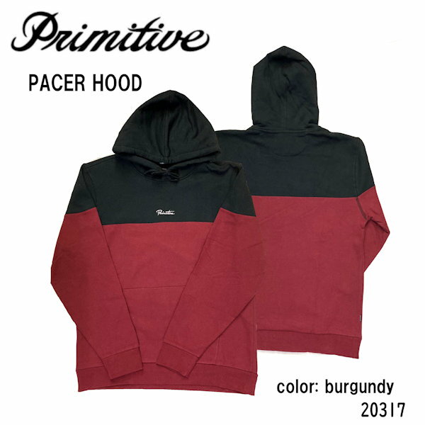 プリミティブ 2020秋冬 FALL フォール PACER HOOD ペースフード メンズ パーカー カラーブロックフリースパーカー トップス BURGUNDY バーガンディ M・L・XL