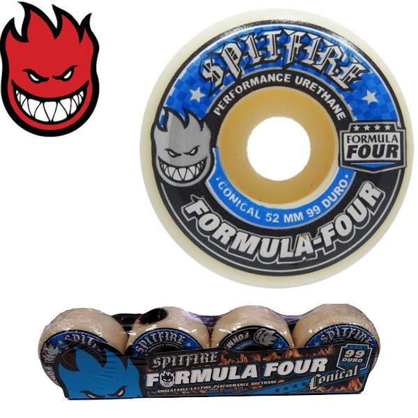 【SPIT FIRE】SPITFIRE WHEELS スピットファイア Formula Four Conical 99DURO ウィール スケートボード 52mm（4個1セット）