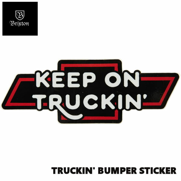 【BRIXTON】ブリクストン Brixton × Chevrolet Collaboration TRUCKIN BUMPER STICKER Bel Air Black ロゴステッカー シール スケートボード【あす楽対応】