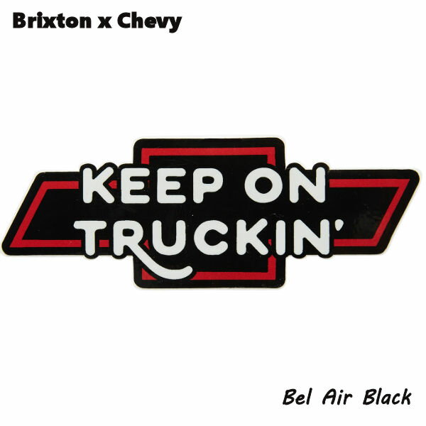 【BRIXTON】ブリクストン Brixton × Chevrolet Collaboration TRUCKIN BUMPER STICKER Bel Air Black ロゴステッカー シール スケートボード【あす楽対応】