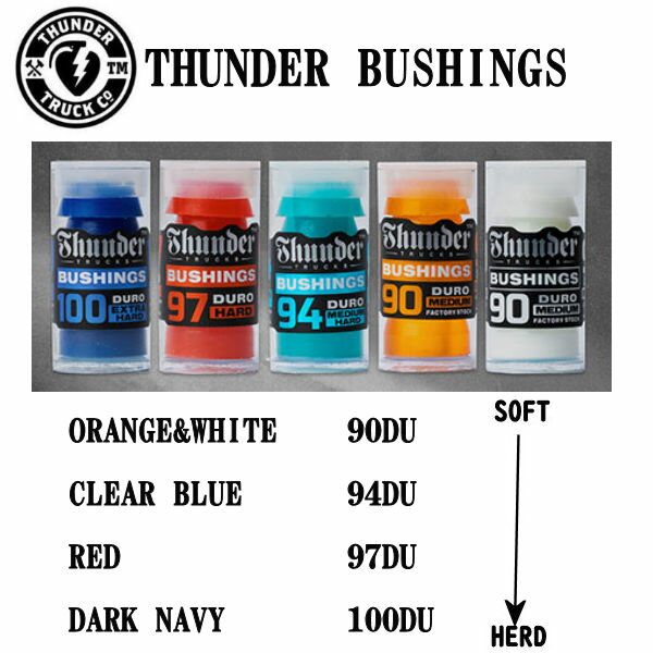 【THUNDER TRUCKS】サンダートラックス サンダートラックス ブッシュ クッシュ Bushing Tubes スケートボード bush 90~100 【正規品】【あす楽対応】