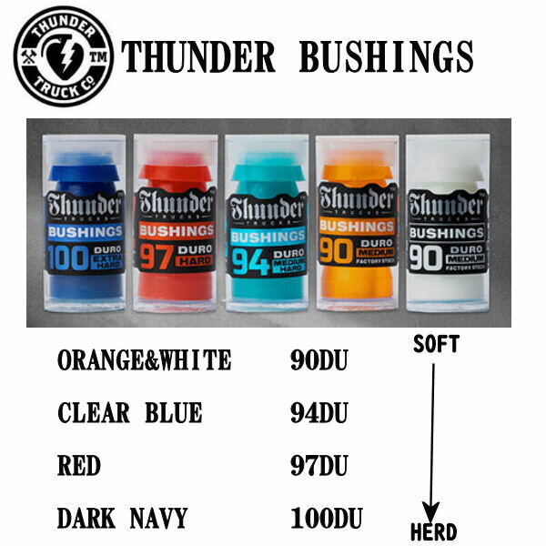 【THUNDER TRUCKS】サンダートラックス サンダートラックス ブッシュ クッシュ Bushing Tubes スケートボード bush 90~100 【正規品】