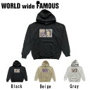 【WORLD WIDE FAMOUS】ワールドワイドフェイマス 2019秋冬 プルオーバーパーカー メンズ レディース トップス パーカー M・L・XL・XXL 3カラー