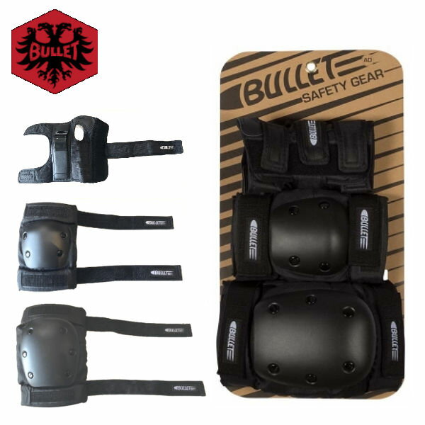 【BULLET】バレット Adult Pad Set 大人用 パッド プロテクター3点セット リストガード エルボーパッド ニーパッド 手首 肘 膝 防護 ガード スケート【あす楽対応】