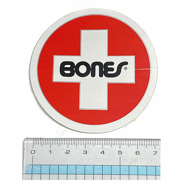 ��BONES�ۥܡ��� BONES SWISS BEARING LOGO ROUND STICKER ������ �٥���� ���� �饦��� ���ƥå��� M ľ����7.5cm �������ȥܡ��� SK8 �������ʡۡڤ������б���