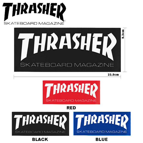 【THRASHER】スラッシャー SKATE MAG SUPER Sticker ステッカー スケートボード スケボー シール 23.5cm 9.3cm 3カラー【あす楽対応】