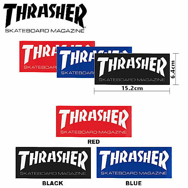 【THRASHER】スラッシャー SKATE MAG MEDIUM Sticker ステッカー スケートボード スケボー シール 15.2cm×6.4cm 3カ…