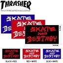 【THRASHER】スラッシャー SKATE DESTROY M Sticker ステッカー スケートボード スケボー シール 10.2cm×5.1cm 3カラー【あす楽対応】