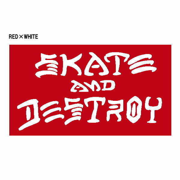��THRASHER�ۥ���å��㡼 SKATE&DESTROY M Sticker ���ƥå��� �������ȥܡ��� �����ܡ� ������ 10.2cm��5.1cm 3���顼
