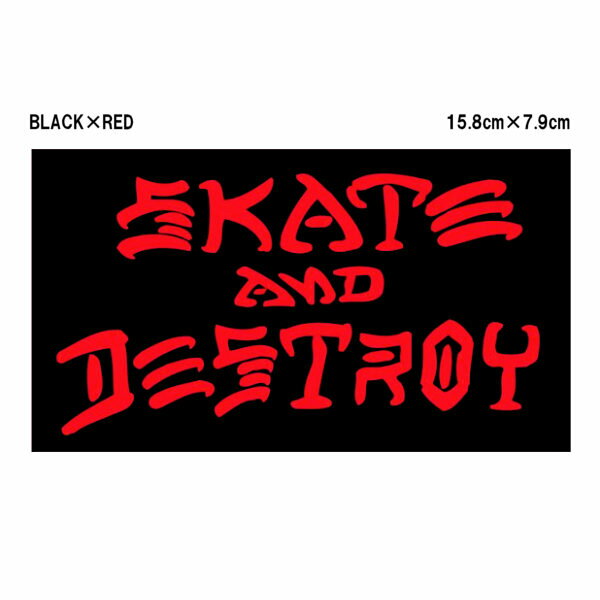 【THRASHER】スラッシャー SKATE&DESTROY L Sticker ステッカー スケートボード スケボー シール 15.8cm×7.9cm 3カラー【あす楽対応】 2